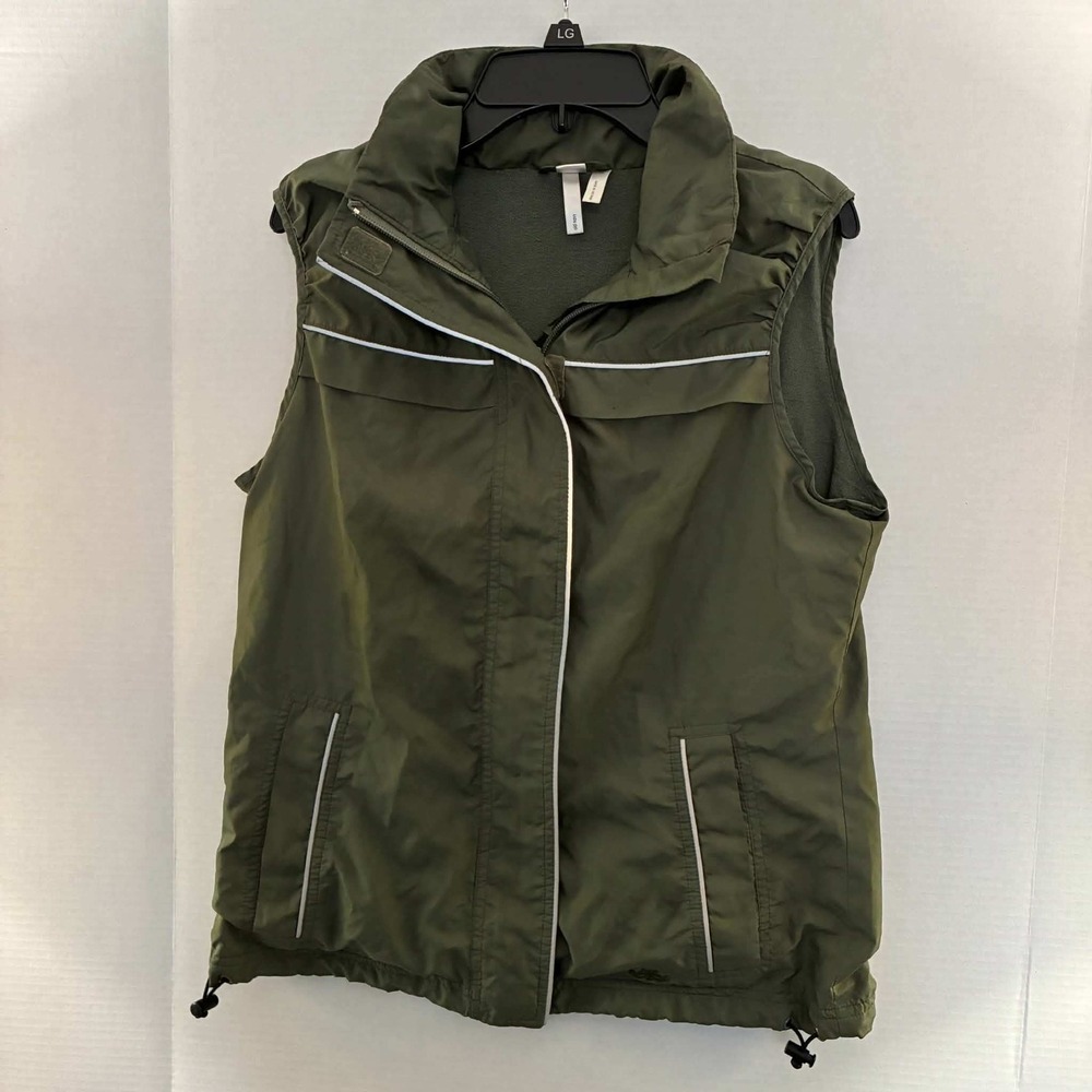 Old Navy Utility Vest Womens S Green Reflective Gorpcore Outdoor CF8ZP FA06